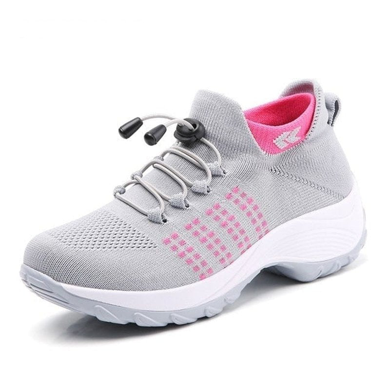 Eva | Dames Orthopedische Gedempt Vetersluiting Platform Sneakers