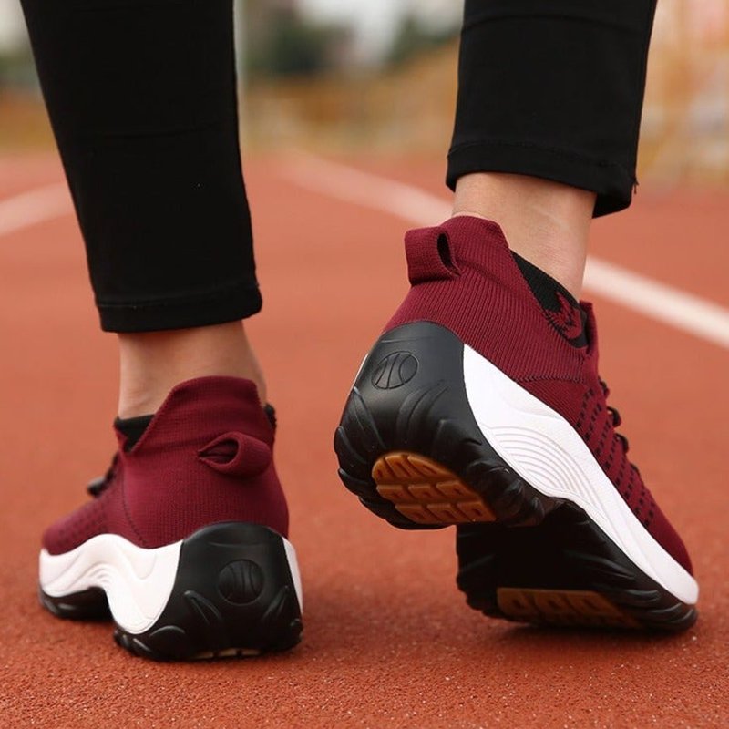 Eva | Dames Orthopedische Gedempt Vetersluiting Platform Sneakers