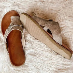Julia | Dames Orthopedische Platte Open-Teen Comfort Sandalen
