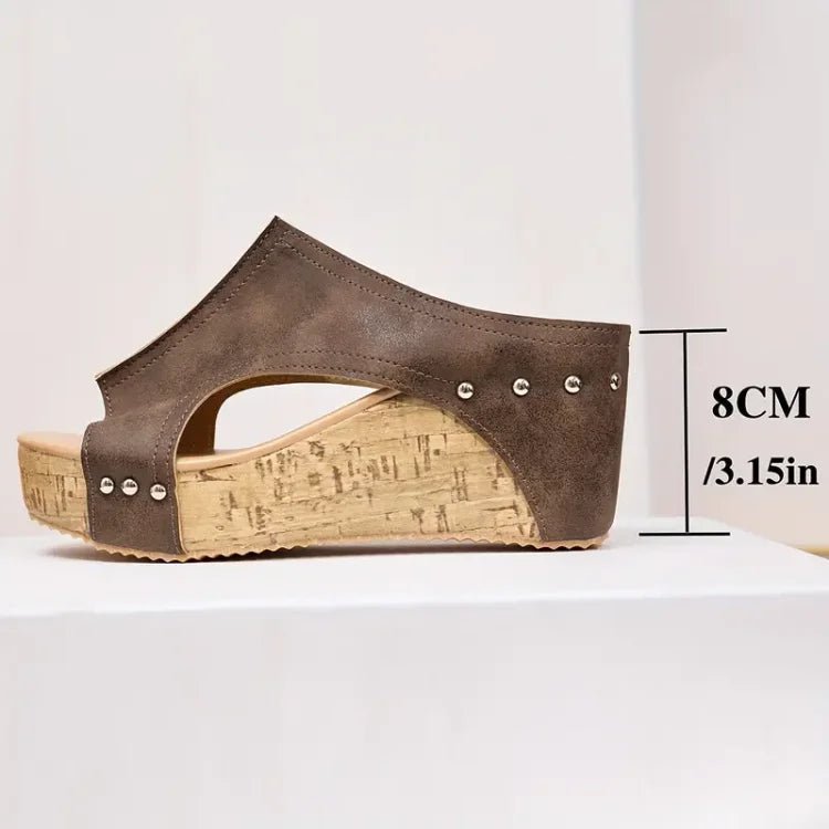 Sanne | Dames Orthopedische Sleehak Sandalen Kurkzool