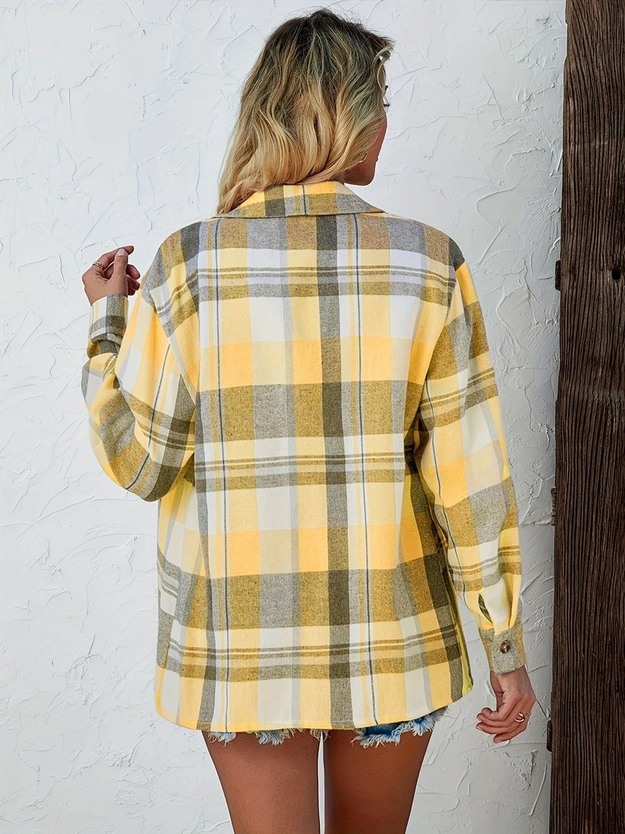 Mila | Dames Oversized Geruit Flanel Cardigan Overhemd Lange Mouw
