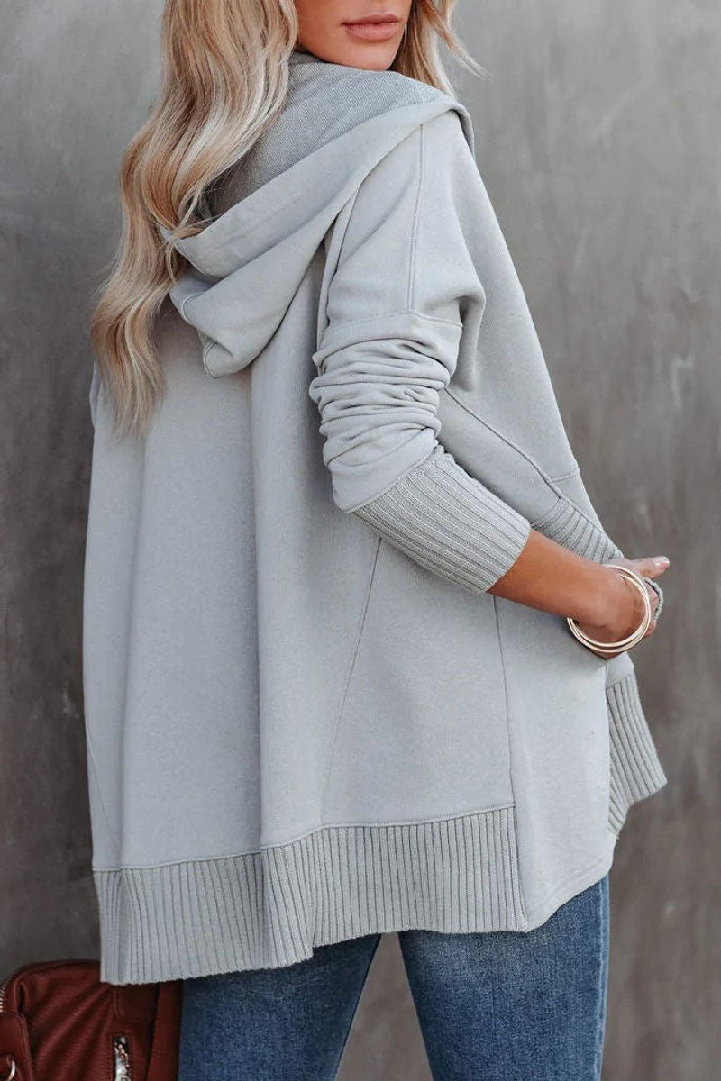 Elin | Dames Oversized Hoodie Tuniek Lange Mouwen Knoopsluiting