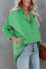 Elin | Dames Oversized Hoodie Tuniek Lange Mouwen Knoopsluiting
