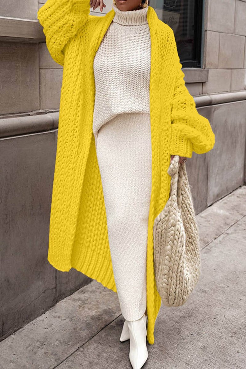 Sanne | Dames Oversized Longline Open-Front Grofgebreide Cardigan