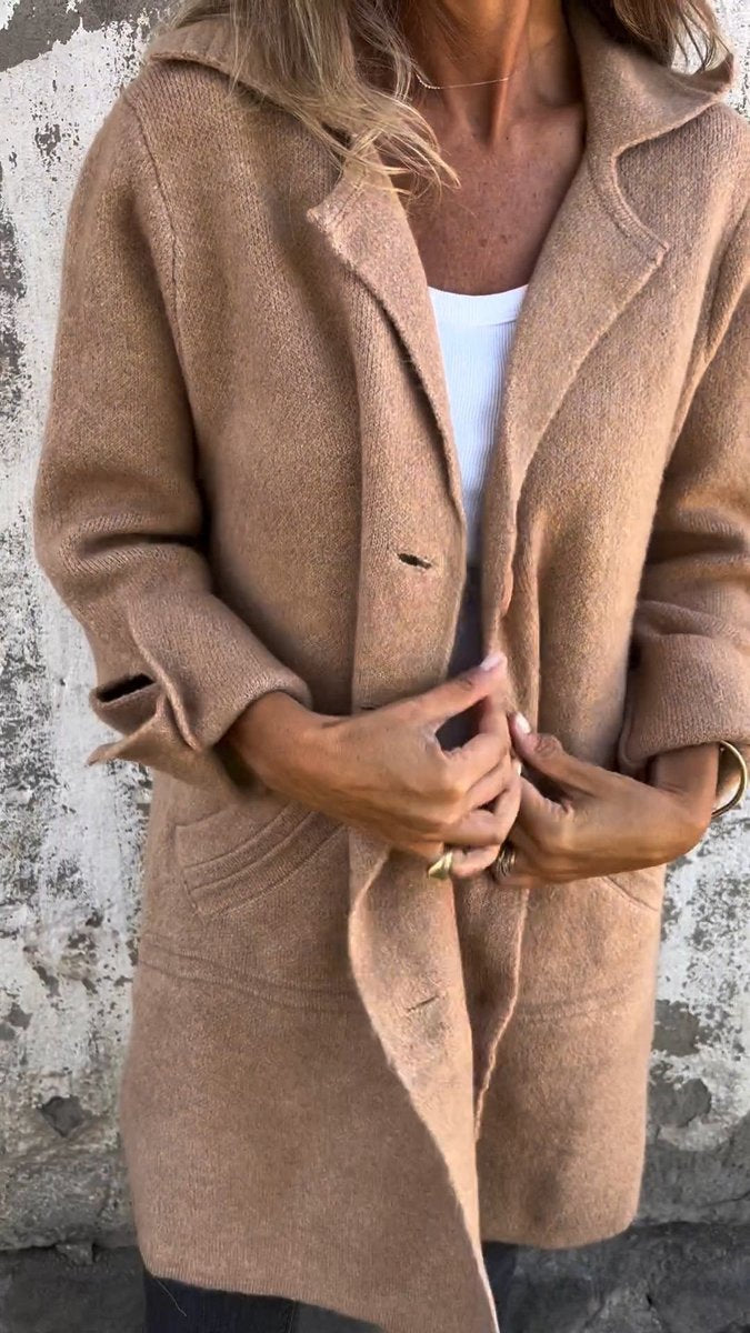 Roos | Dames Oversized Longline Women Coat Geknoopt Revers
