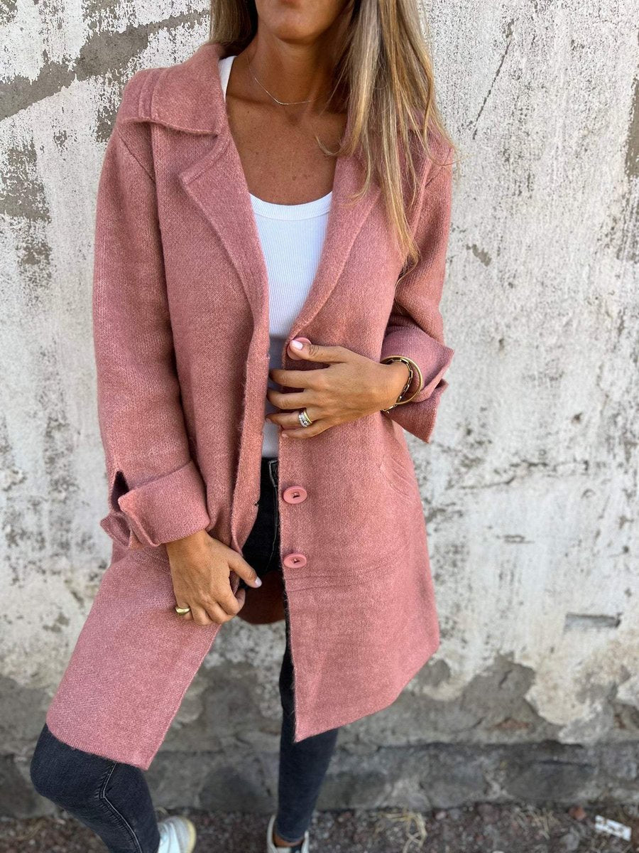 Roos | Dames Oversized Longline Women Coat Geknoopt Revers