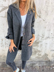 Roos | Dames Oversized Longline Women Coat Geknoopt Revers