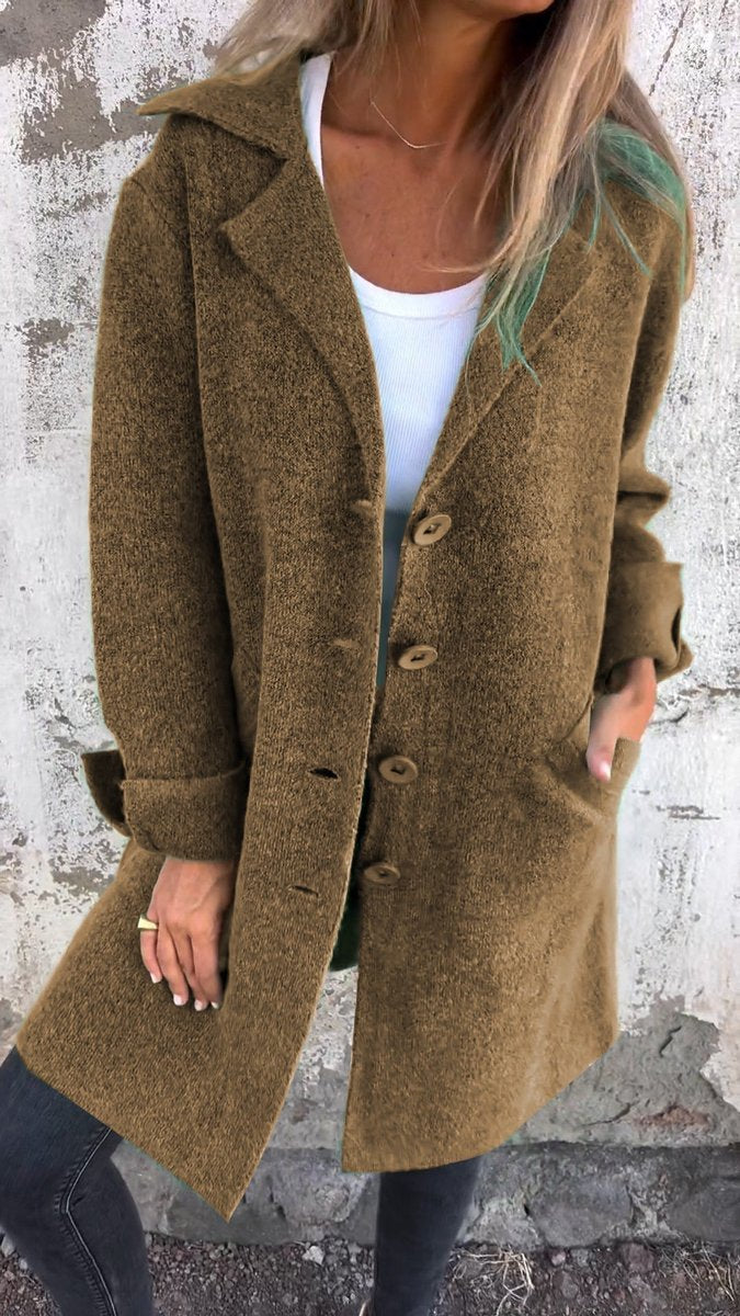 Roos | Dames Oversized Longline Women Coat Geknoopt Revers