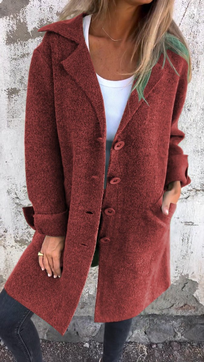 Roos | Dames Oversized Longline Women Coat Geknoopt Revers