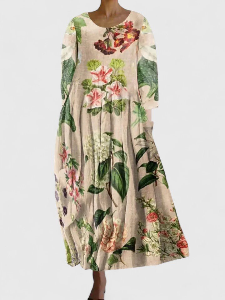 Sara | Dames Oversized Midi-jurk met Zeeschildpaddenprint