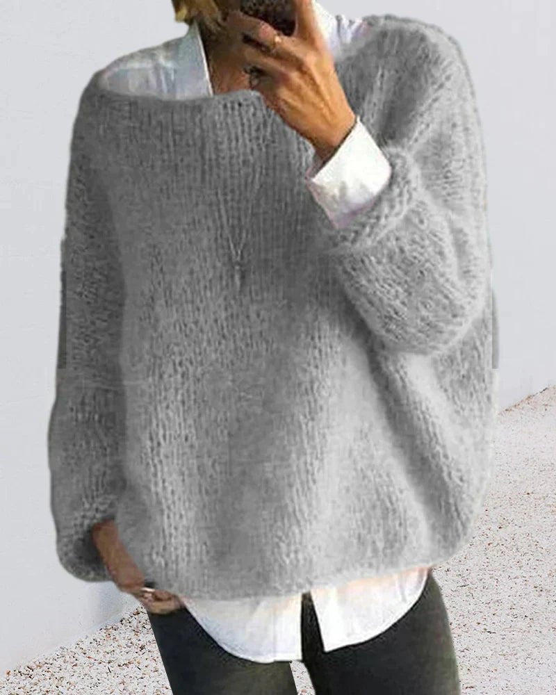 Julia | Dames Oversized Pluizige Gebreide Trui