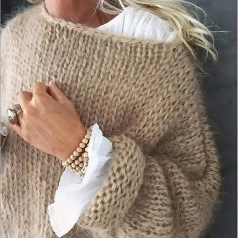 Julia | Dames Oversized Pluizige Gebreide Trui