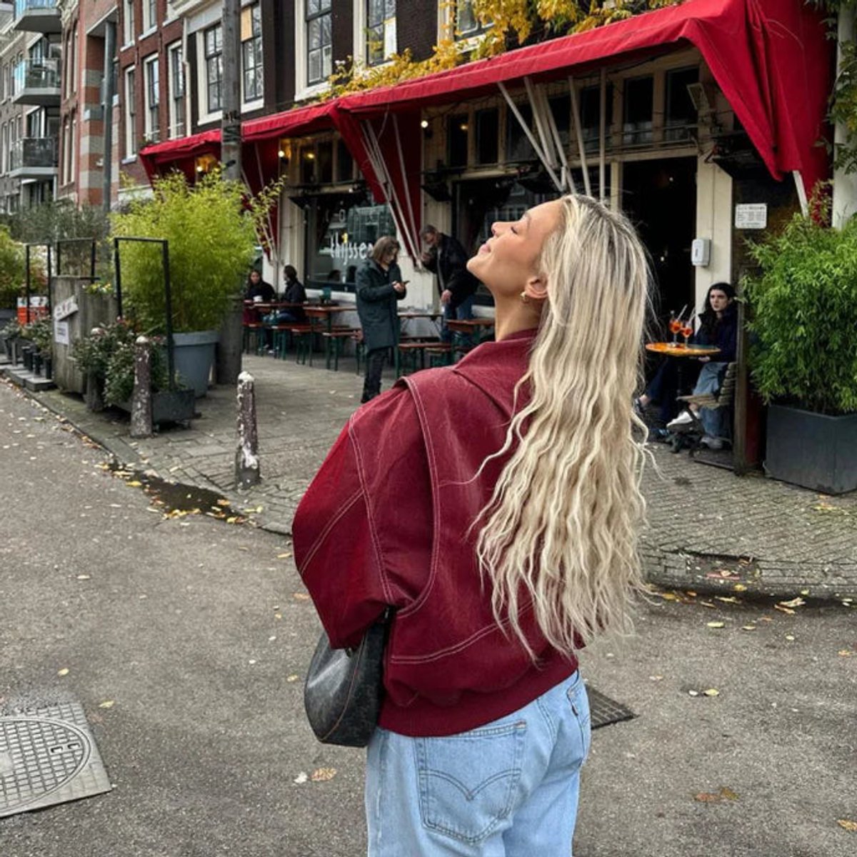 Sanne | Dames Oversized Quilted Jacket Women Bomberjack Rood