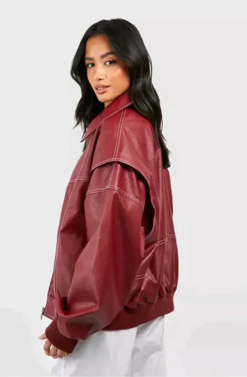 Sanne | Dames Oversized Quilted Jacket Women Bomberjack Rood