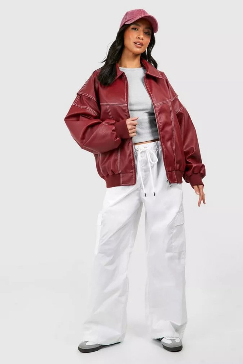 Sanne | Dames Oversized Quilted Jacket Women Bomberjack Rood