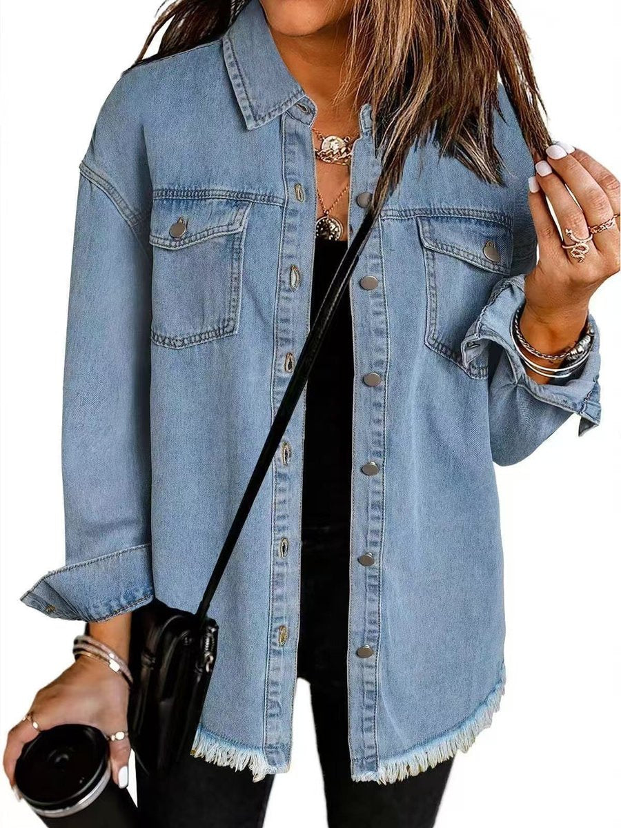 Lotte | Dames Oversized Spijkerjack Klassieke Quilted Jacket Women Denim