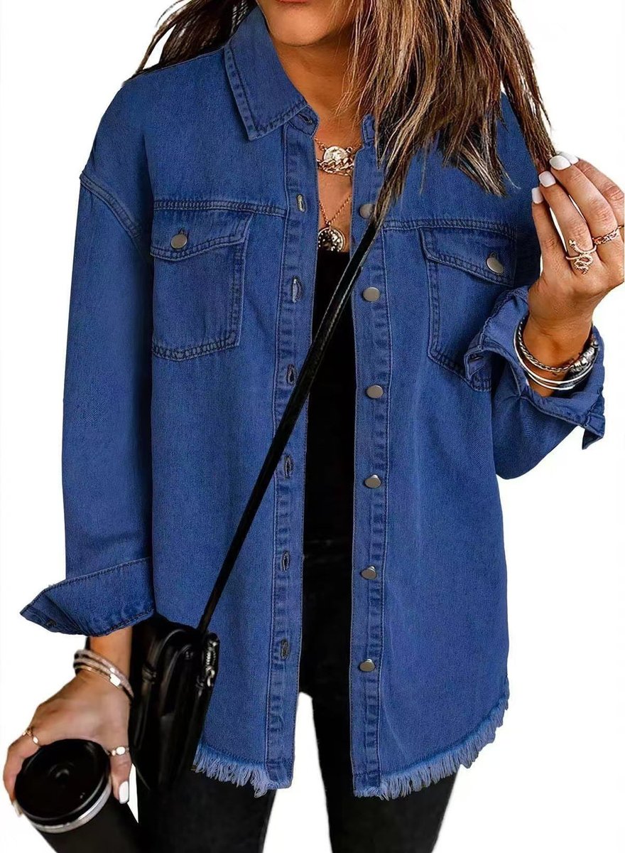 Lotte | Dames Oversized Spijkerjack Klassieke Quilted Jacket Women Denim