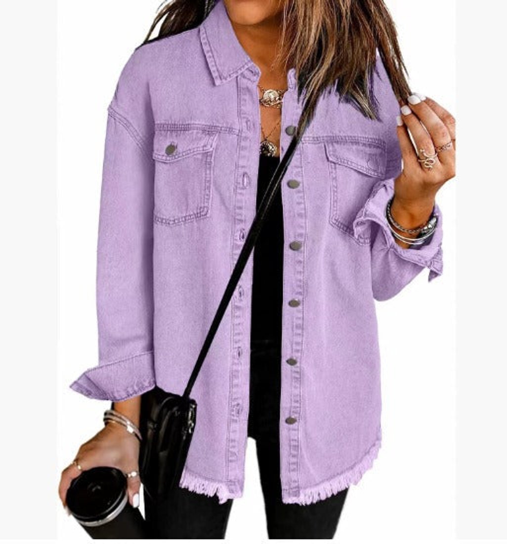 Lotte | Dames Oversized Spijkerjack Klassieke Quilted Jacket Women Denim