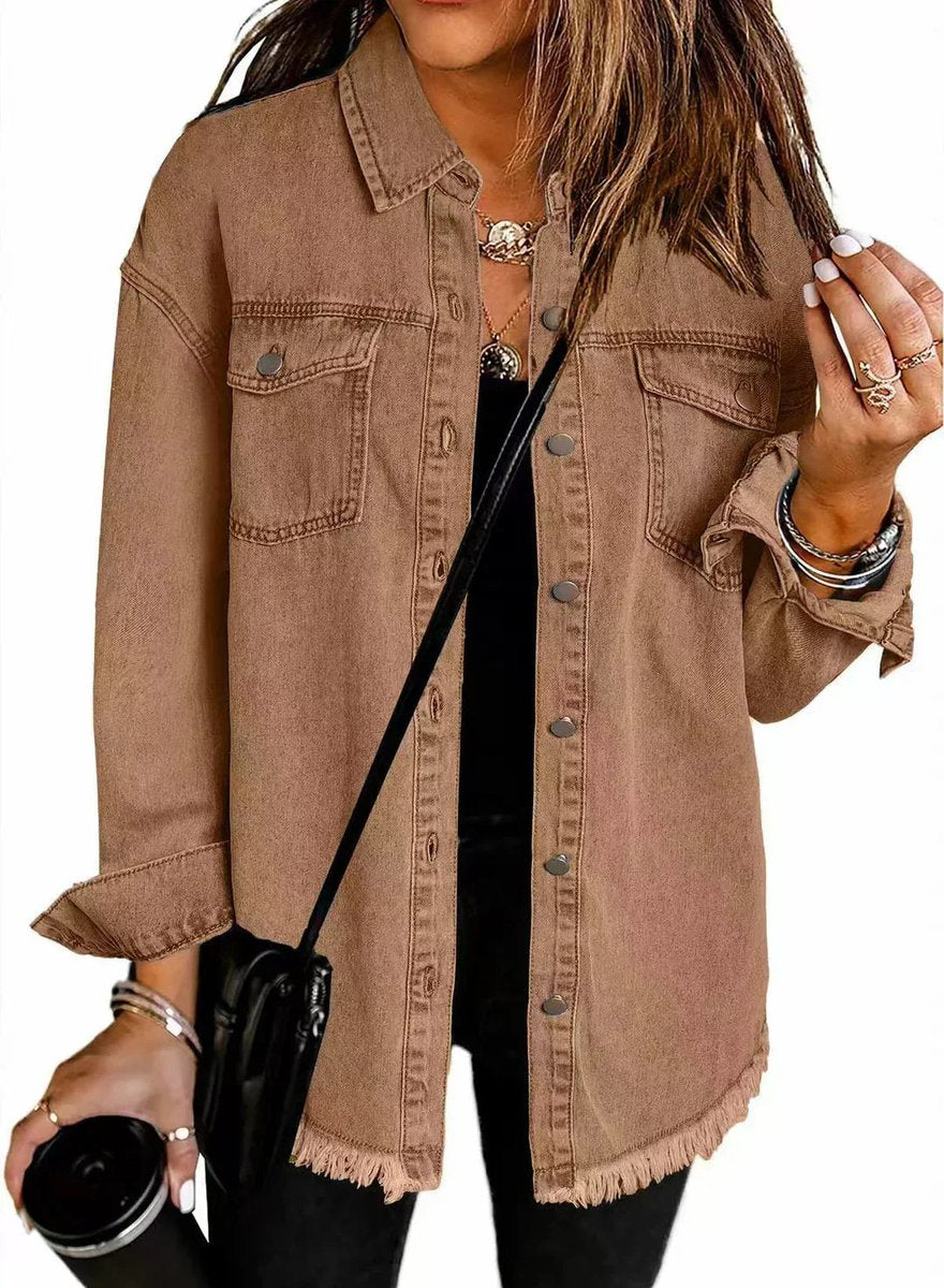 Lotte | Dames Oversized Spijkerjack Klassieke Quilted Jacket Women Denim