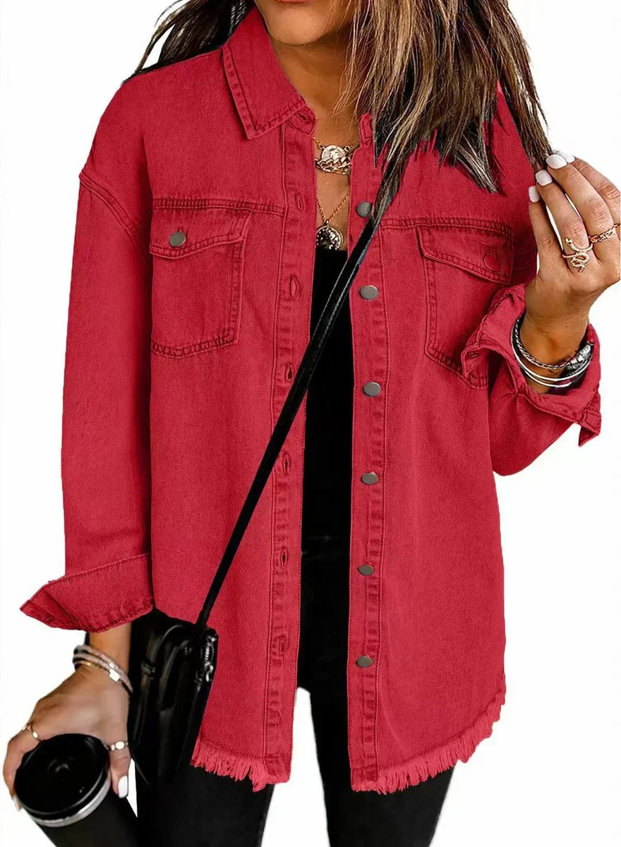 Lotte | Dames Oversized Spijkerjack Klassieke Quilted Jacket Women Denim