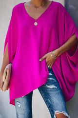 Nina | Dames Oversized V-hals Vleermouwen Tunic