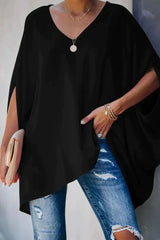 Nina | Dames Oversized V-hals Vleermouwen Tunic