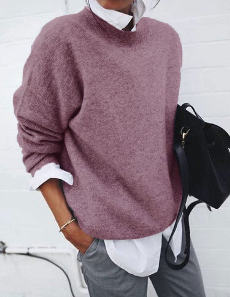 Emma | Dames Oversized Zachte Knit Sweater Ronde Hals Wintertrui