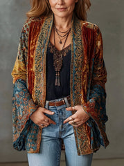 Elin | Dames Quilted Jacket Boho Kimono Vest Wijd Luchtig