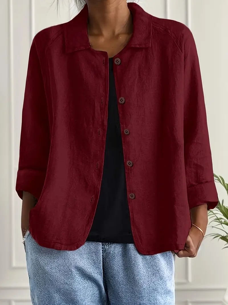 Nina | Dames Relaxed-Fit Gekraagde Knoopsluiting Blazer met Lange Mouwen