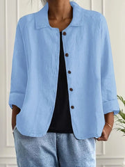 Nina | Dames Relaxed-Fit Gekraagde Knoopsluiting Blazer met Lange Mouwen