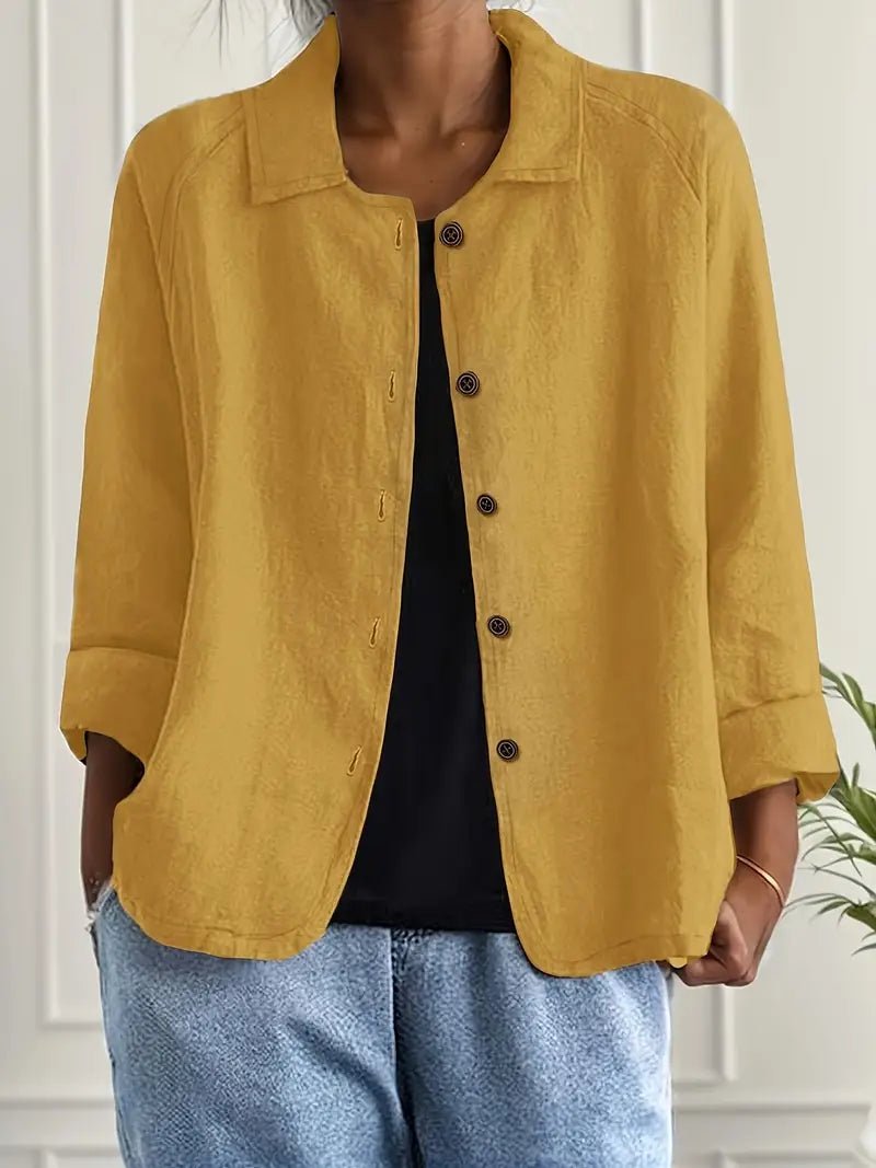 Nina | Dames Relaxed-Fit Gekraagde Knoopsluiting Blazer met Lange Mouwen