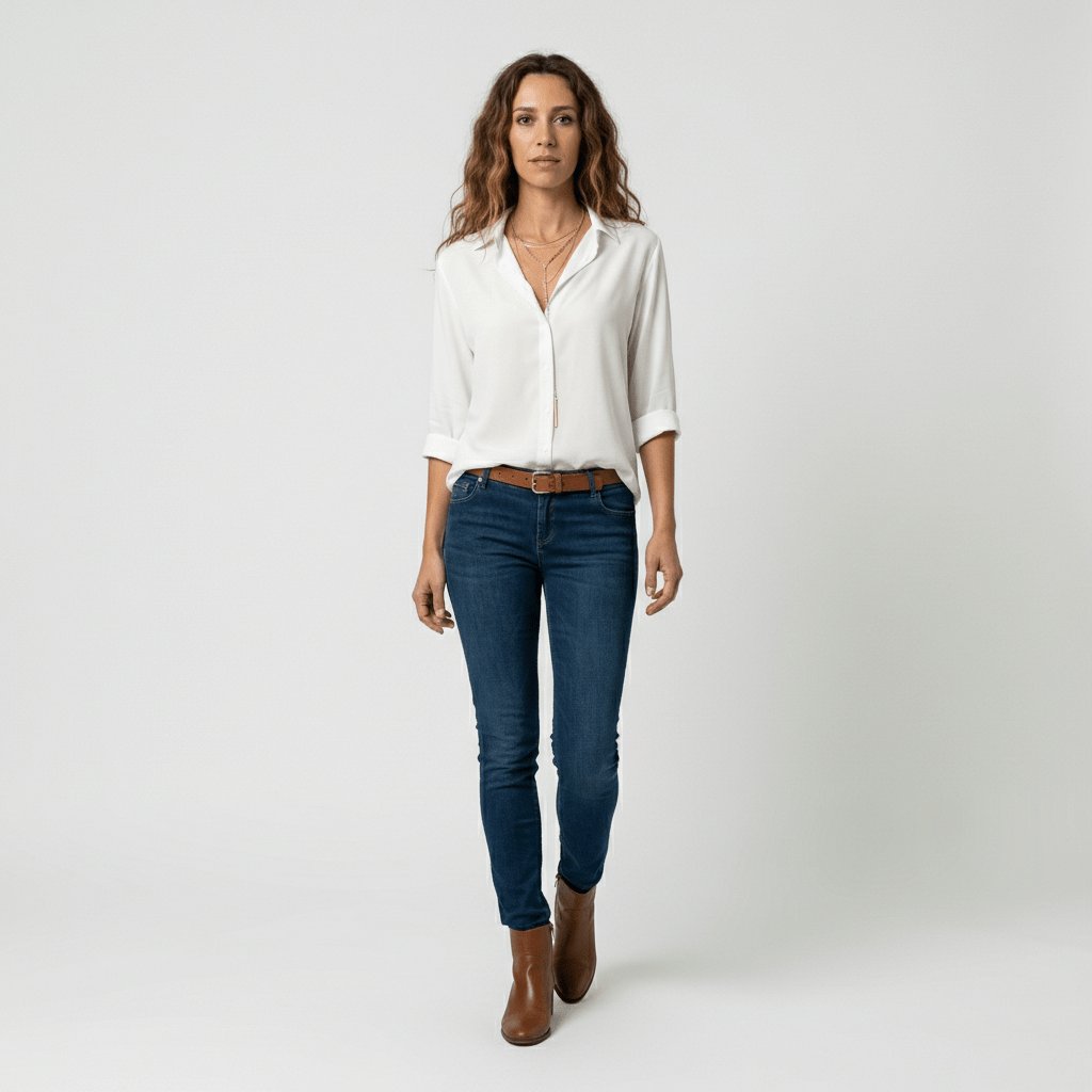 Elin | Dames Relaxed-Fit Lange Mouw Blouse Overhemdkraag Knoopsluiting