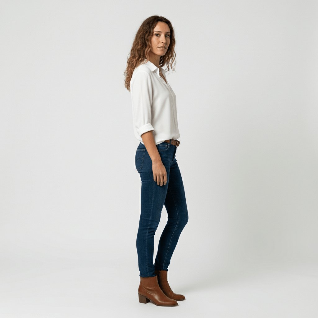 Elin | Dames Relaxed-Fit Lange Mouw Blouse Overhemdkraag Knoopsluiting