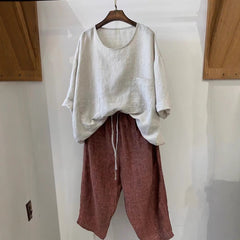 Sophie | Dames Relaxed-Fit Linnen Tunic met Opgestikte Zakken