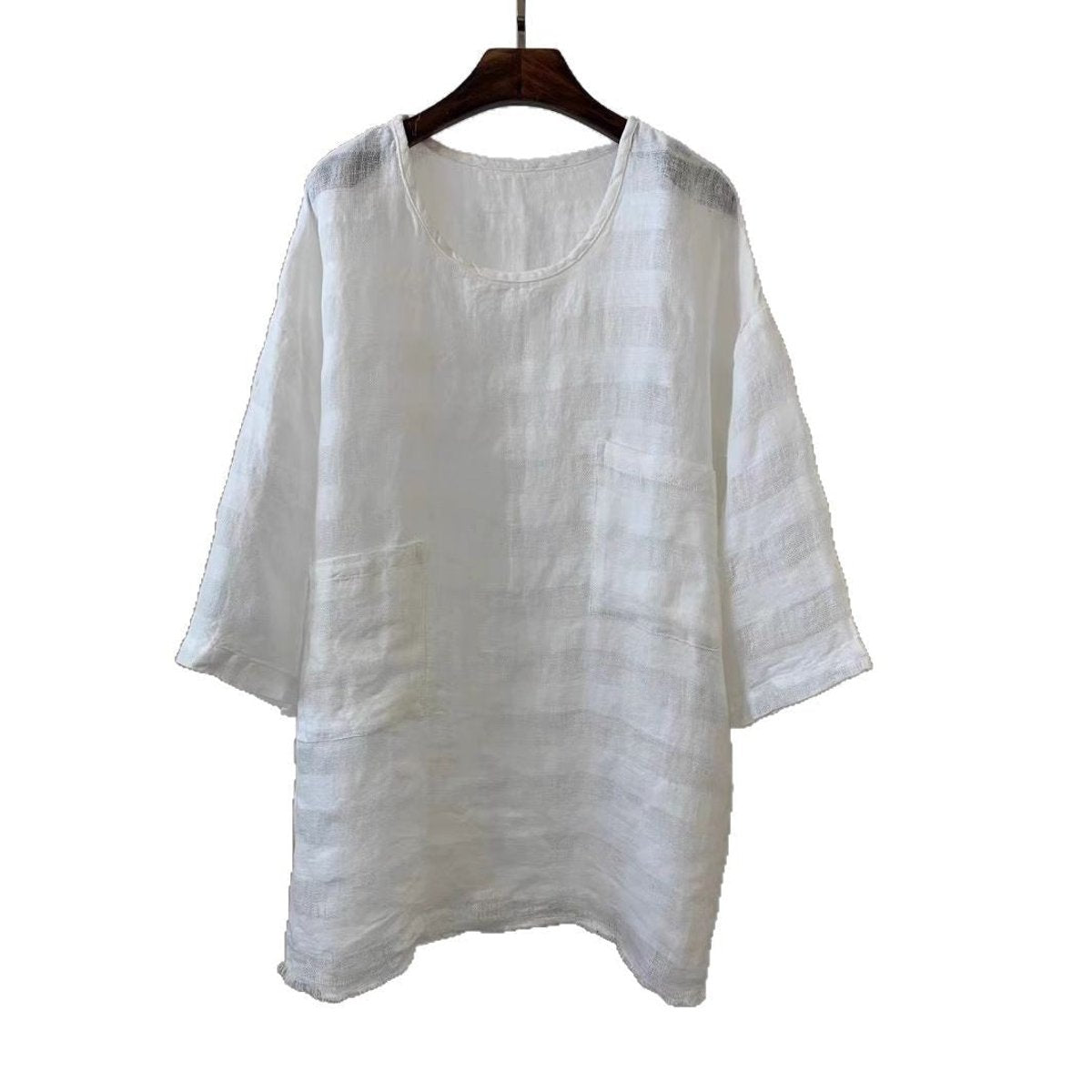 Sophie | Dames Relaxed-Fit Linnen Tunic met Opgestikte Zakken