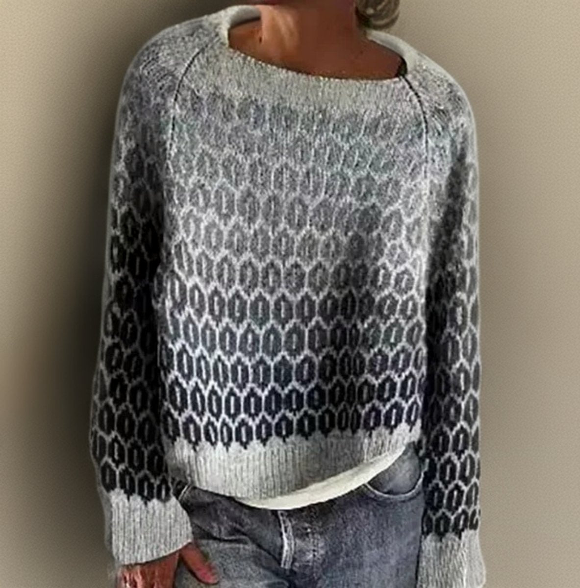Nina | Dames Relaxed-Fit Ronde Hals Gebreide Knit Sweater Grof Patroon