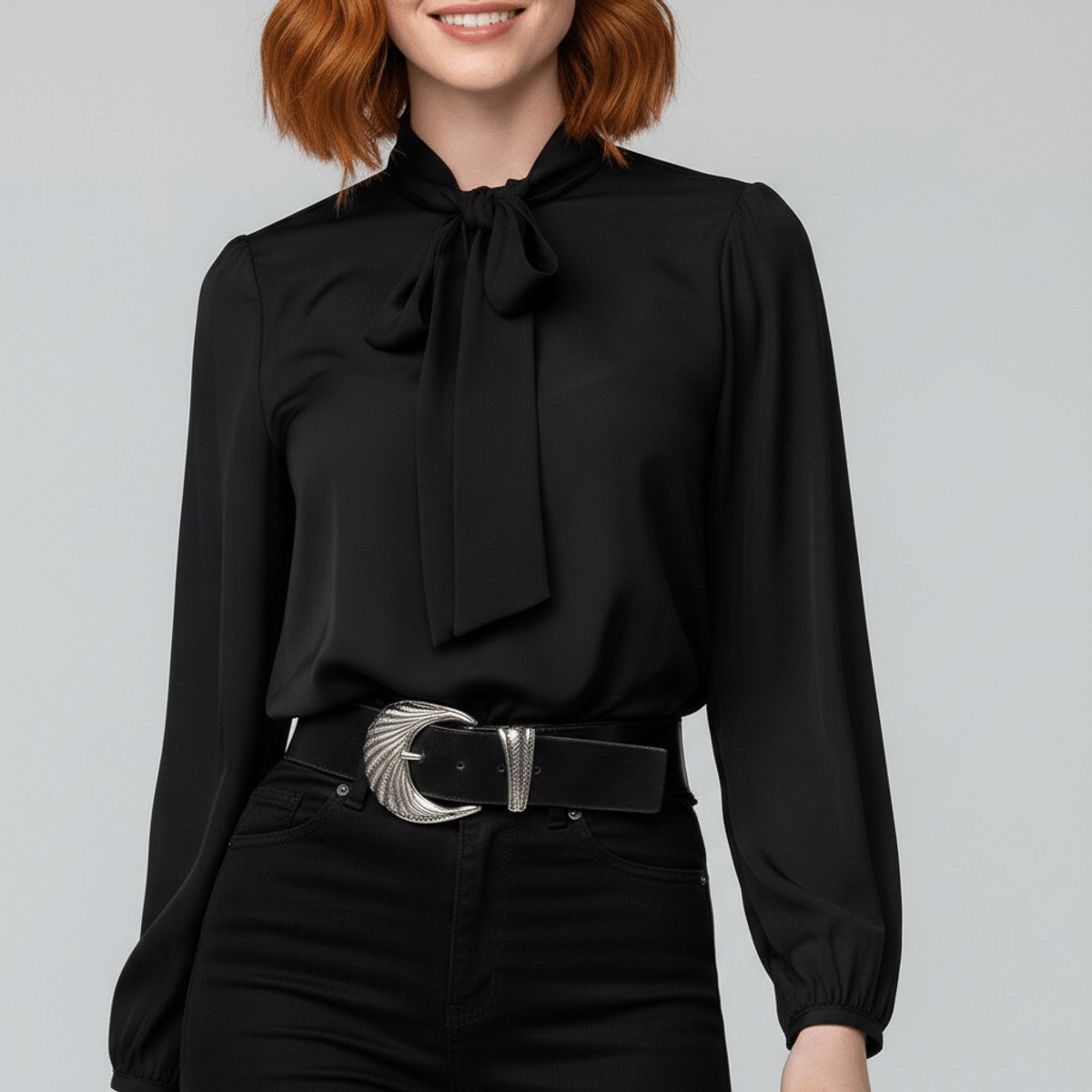 Sophie | Dames Relaxed-Fit Strikjes Blouse met Lange Mouwen