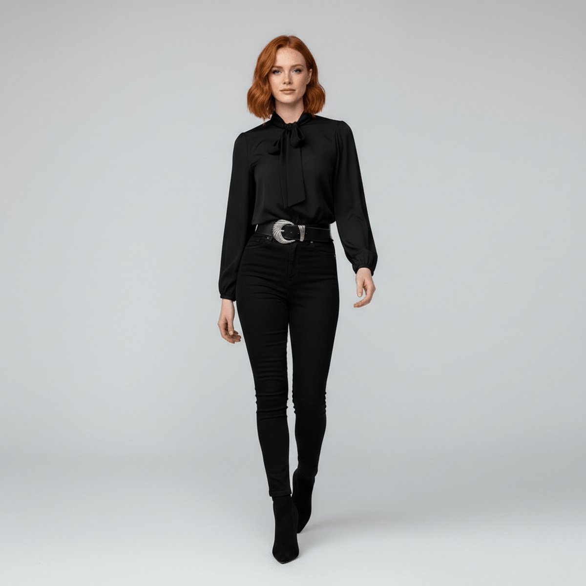 Sophie | Dames Relaxed-Fit Strikjes Blouse met Lange Mouwen