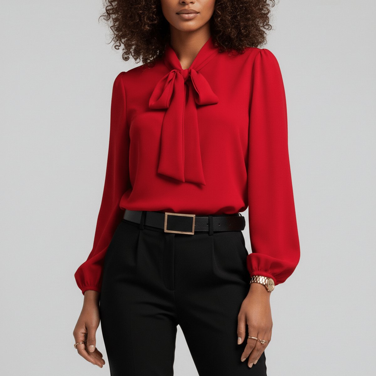 Sophie | Dames Relaxed-Fit Strikjes Blouse met Lange Mouwen