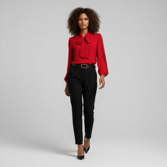 Sophie | Dames Relaxed-Fit Strikjes Blouse met Lange Mouwen