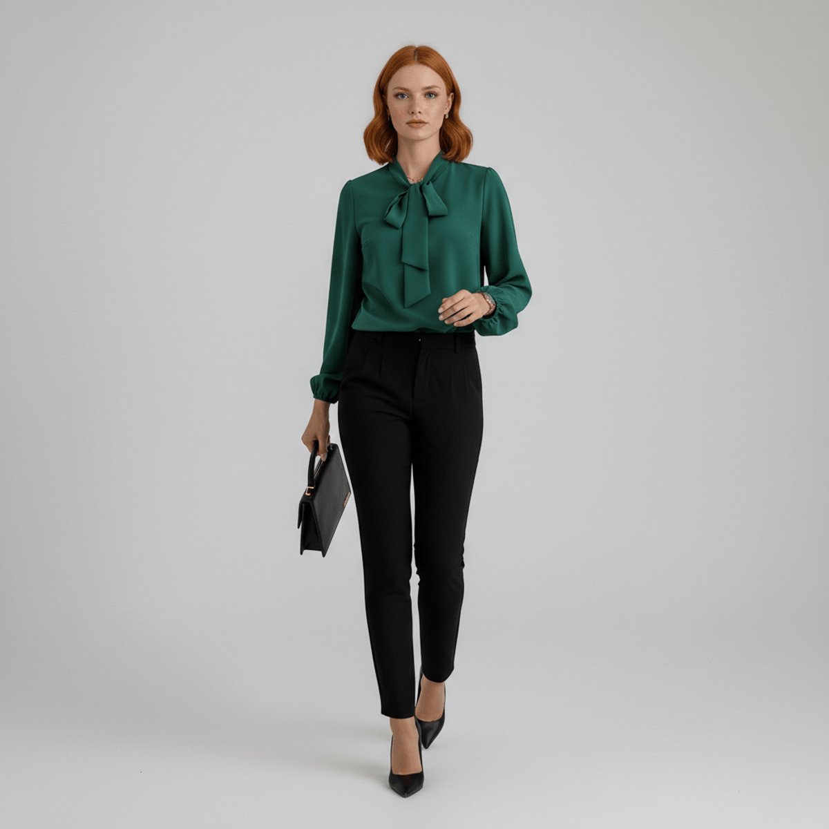 Sophie | Dames Relaxed-Fit Strikjes Blouse met Lange Mouwen
