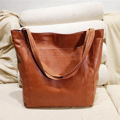 Sara | Dames Ruime Leren Tote Bag Klassiek Schoudertas