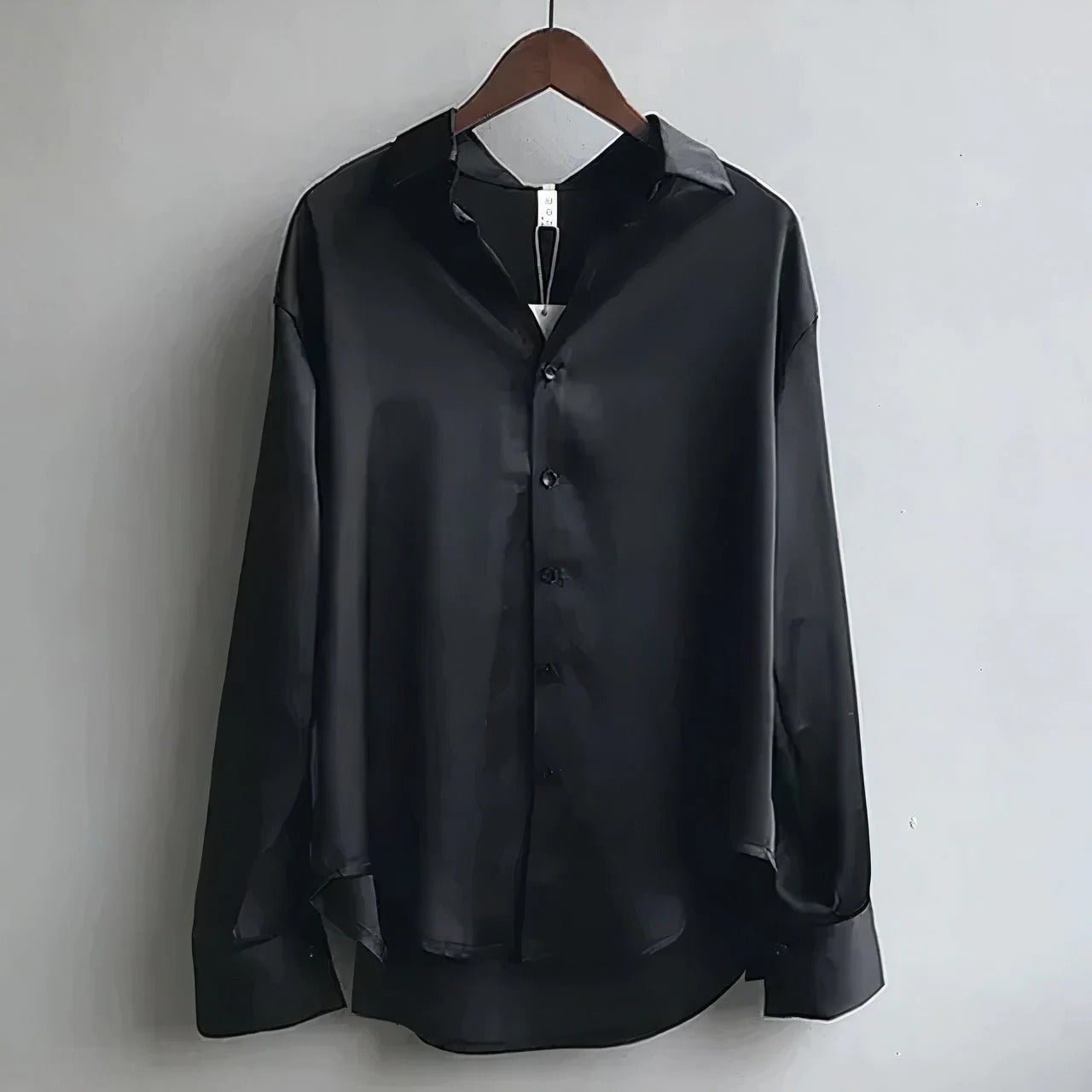 Femke | Dames Satijn Blouse Lange Mouw Knoopsluiting Puntkraag