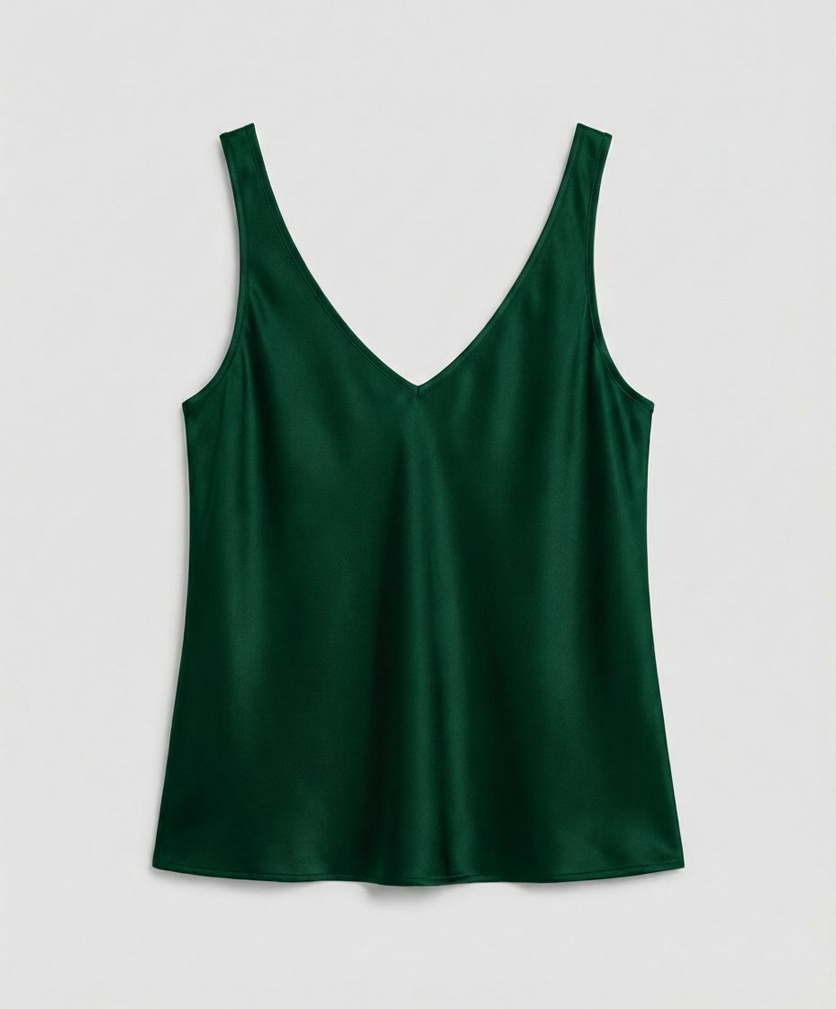 Lisa | Dames Satijn V-hals Brede Bandjes Camisole Top