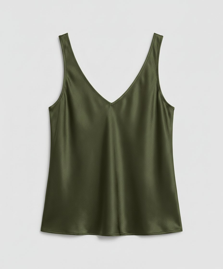 Lisa | Dames Satijn V-hals Brede Bandjes Camisole Top