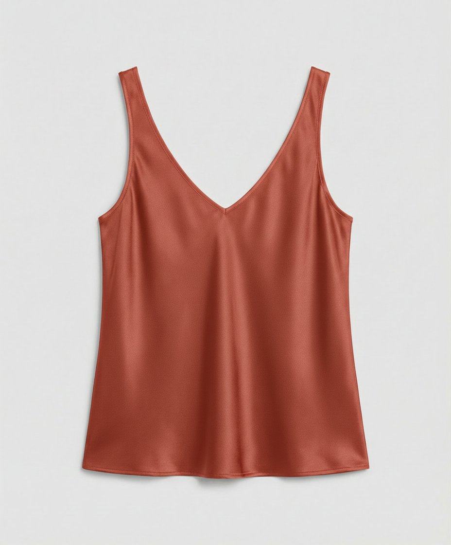 Lisa | Dames Satijn V-hals Brede Bandjes Camisole Top