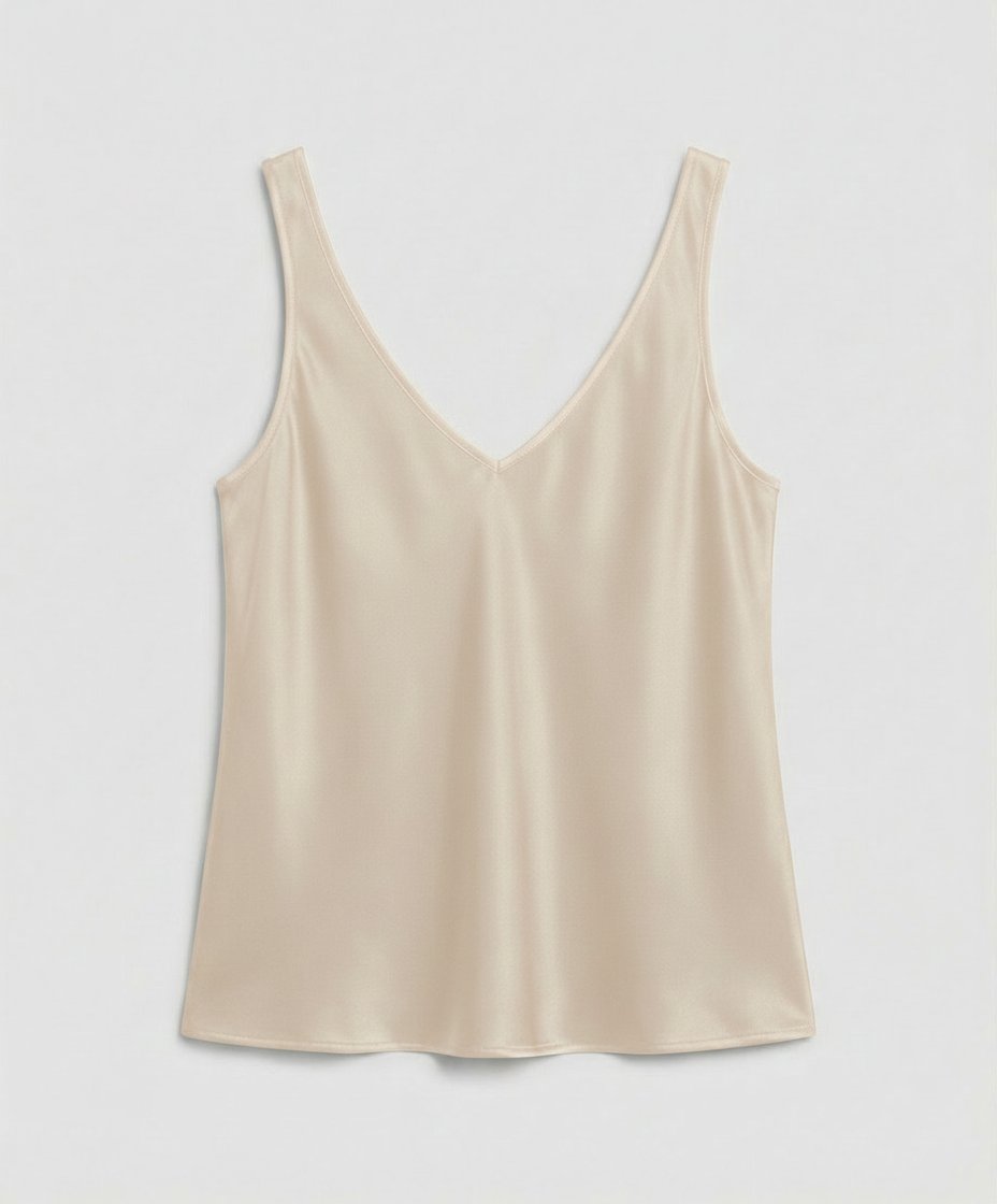 Lisa | Dames Satijn V-hals Brede Bandjes Camisole Top