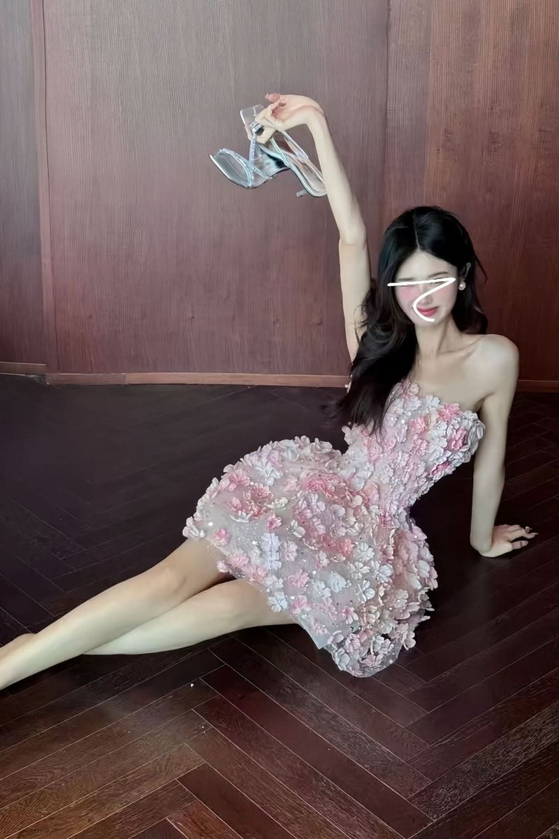 Yara | Dames Strapless 3D Bloemen Cocktail Dress Mini Jurk