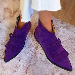 Nora | Dames Suède Fransen Puntneus Ankle Boots