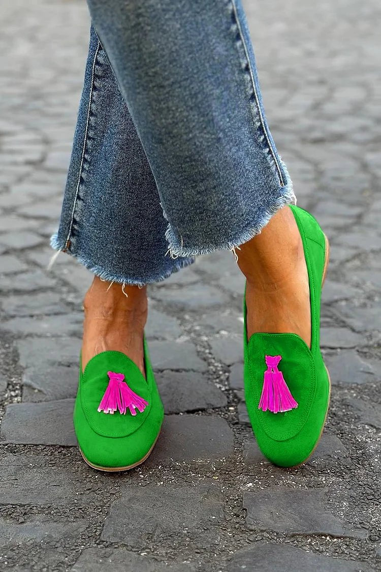 Anna | Dames Suède Kwastjes Loafers Instappers